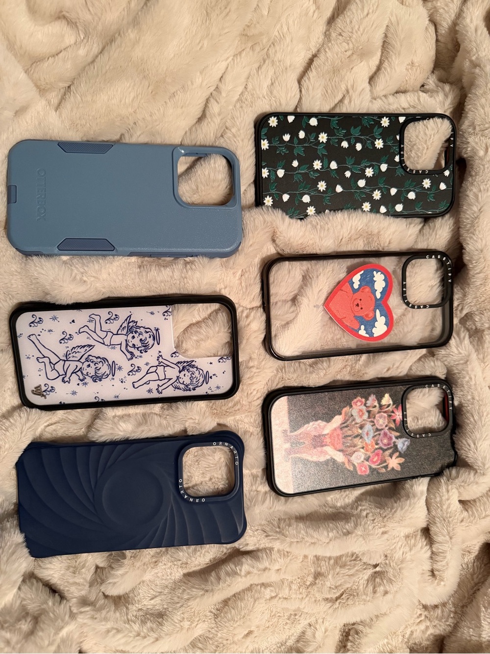 Casetify Blue, Navy, Black & Floral Mixed Design iPhone 15 Pro Max Case Set